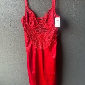 Windsor Vibrant Red Lace Slip